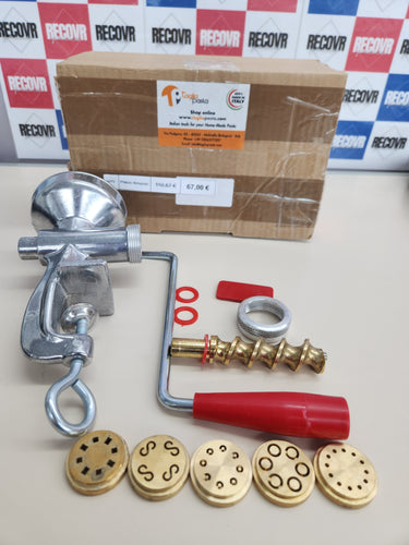 Máquina Pasta Fresca 5 trefiladores de latón para Espaguetis, Macarrones, Bucatinis, Caserecces y Espaguetis alla chitarra con Virola en Aluminium |